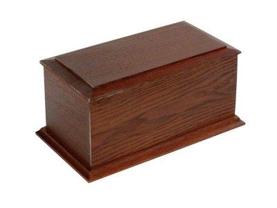 Mahogany stained casket
