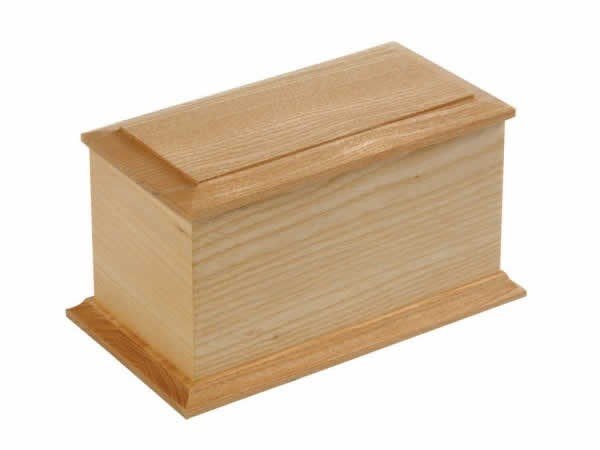 natural wood casket